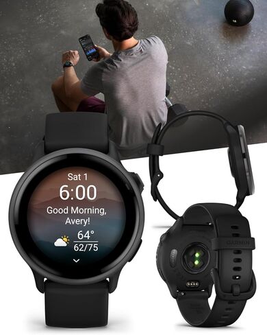 Garmin Vivoactive 6 - Health & Fitness Smartwatch, 1.2 in Bright AMOLED Display, GPS Sports Tracking, Up to 11 Days of Battery, Lunar Gold with Bone Band w PowerBank Bundle in Saudi Arabia