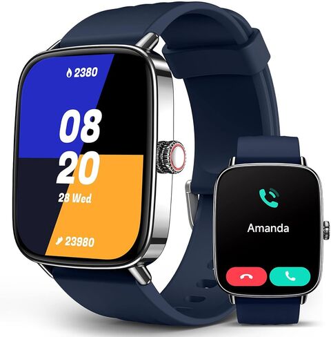 SOUYIE Smart Watch for Women Men, 1.85" AI Voice Smartwatch, 24/7 Heart Rate Monitor, Stress/SpO2/Sleep Tracker, IP68 Waterproof, Weather, 100+ Sports Fitness Tracker for Android iOS Glod Metal in Kuwait