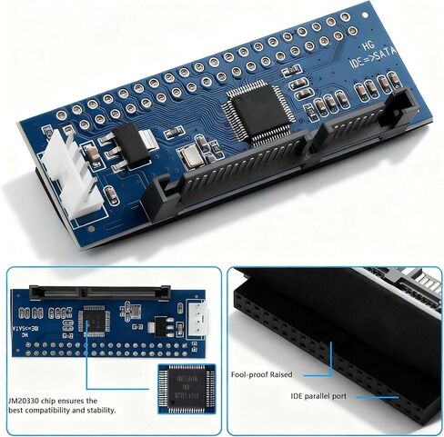 40 Pin IDE to SATA Adapter, 480Mbps High-Speed PATA Converter, Plug & Play No Driver Needed, 12cm MOLEX 4Pin Power Cable for 2.5"/3.5" HDD & Optical Drive in Saudi Arabia