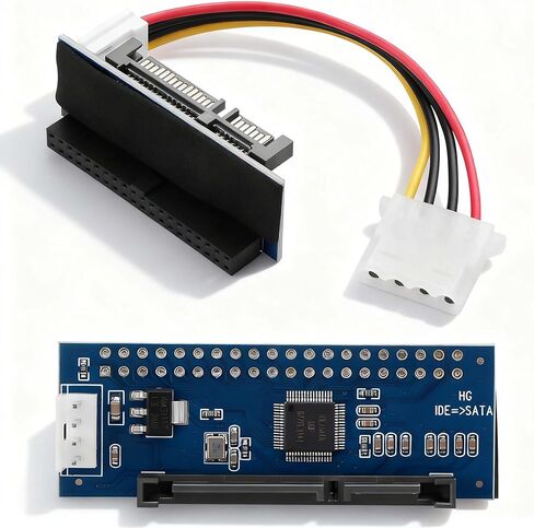 40 Pin IDE to SATA Adapter, 480Mbps High-Speed PATA Converter, Plug & Play No Driver Needed, 12cm MOLEX 4Pin Power Cable for 2.5"/3.5" HDD & Optical Drive in Saudi Arabia