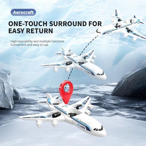 طائرة RC بدون طيار بجهاز تحكم عن بعد - 2.4 جيجا هرتز فوم V17 Jet Fighter Stunt، 360 درجة مقاومة للسقوط تدور عن بعد وطائرة RC خفيفة مع بطاريتين للأطفال الأولاد والبنات (أبيض) in Kuwait