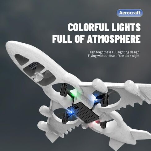 طائرة RC بدون طيار بجهاز تحكم عن بعد - 2.4 جيجا هرتز فوم V17 Jet Fighter Stunt، 360 درجة مقاومة للسقوط تدور عن بعد وطائرة RC خفيفة مع بطاريتين للأطفال الأولاد والبنات (أبيض) in Kuwait