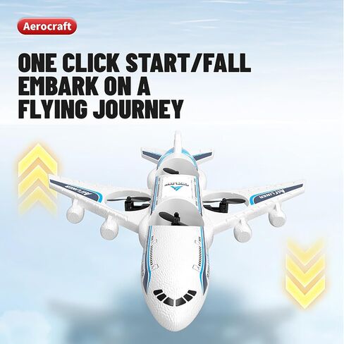 طائرة RC بدون طيار بجهاز تحكم عن بعد - 2.4 جيجا هرتز فوم V17 Jet Fighter Stunt، 360 درجة مقاومة للسقوط تدور عن بعد وطائرة RC خفيفة مع بطاريتين للأطفال الأولاد والبنات (أبيض) in Kuwait