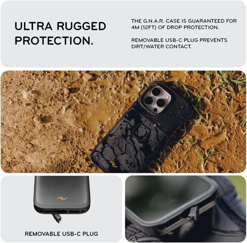 حافظة هاتف Peak Design Mobile GNAR Maximal لهاتف iPhone 16 Pro Max، سوداء، ملف تعريف نحيف، حماية من السقوط 4.5 متر، SlimLink يتصل بحوامل الهاتف المحمول وملحقات الشحن، حافظات iPhone 16 in Kuwait