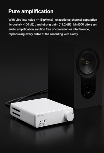 Topping Mini 300 Compact Desktop Power Amplifier - Fully-Balanced Class-D Amp, TRS/RCA Input, 12V Trigger, Ultra-Low Distortion, Zero-Noise Safe and Reliable (Black) in Saudi Arabia
