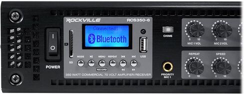 Rockville RCS350-6 Bundle: 350-Watt 6-Zone 70V Commercial/Restaurant Amplifier with Bluetooth, (10) PEN-525T Black 5.25" 70V Hanging Pendant Speakers, 11-Items in Saudi Arabia