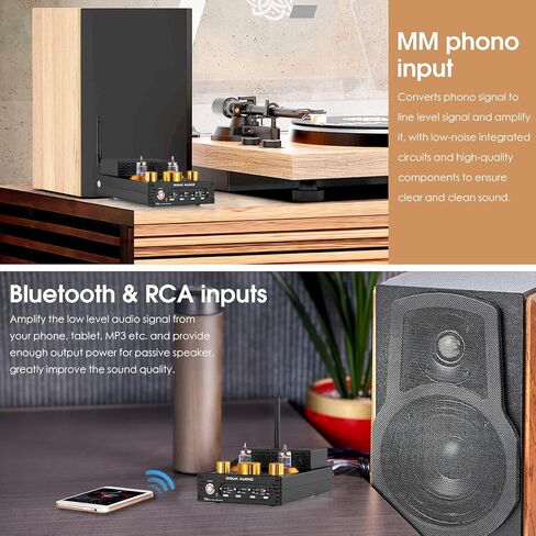 HiFi Bluetooth 5.0 Vacuum Tube Amplifier + Matched GE JAN 5654W Tubes Bundle | 320W Phono Amp for Turntables w/Tube Upgrade | Audiophile Sound Enhancement in Saudi Arabia
