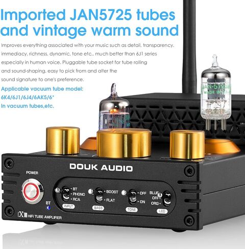 HiFi Bluetooth 5.0 Vacuum Tube Amplifier + Matched GE JAN 5654W Tubes Bundle | 320W Phono Amp for Turntables w/Tube Upgrade | Audiophile Sound Enhancement in Saudi Arabia