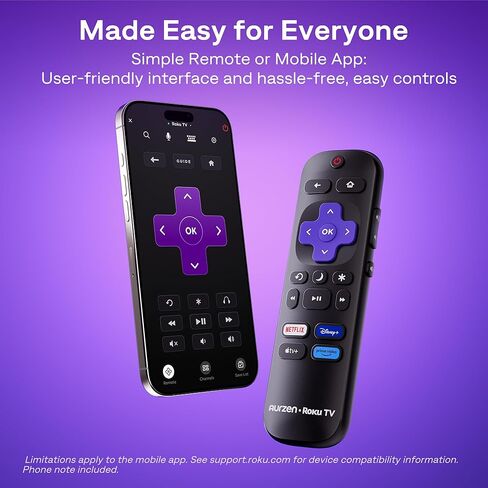 جهاز عرض ذكي من Aurzen Roku TV مع واي فاي وبلوتوث، تجربة بث روكو مدمجة، 1080 بكسل فل اتش دي، صوت دولبي، التركيز التلقائي وحجر المفاتيح، تكبير، جهاز عرض صغير محمول للأفلام في الهواء الطلق، فضي in Saudi Arabia