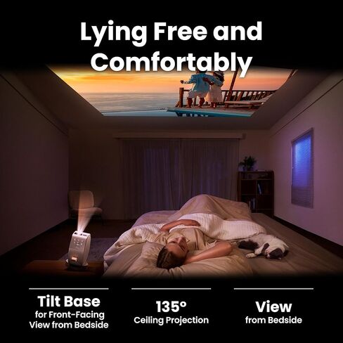 BenQ GV50 FHD Projector 500-Lumen, 16:9, Laser DLP Smart Ceiling, 92% Rec. 709, USB Type A/C, Sleep Timer Function, Flexible Bedside Projection Stand - PJ-BenQ-GV50-R in Saudi Arabia