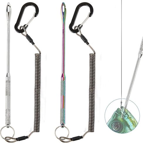 أداة إزالة خطاف السمك، ملحقات الصيد للرجال، جهاز تنازلي سريع الإزالة بخطاف الصيد، أداة إزالة الخطاف لصيد الأسماك، مع حبل قابل للسحب، عبوة من قطعتين in Kuwait