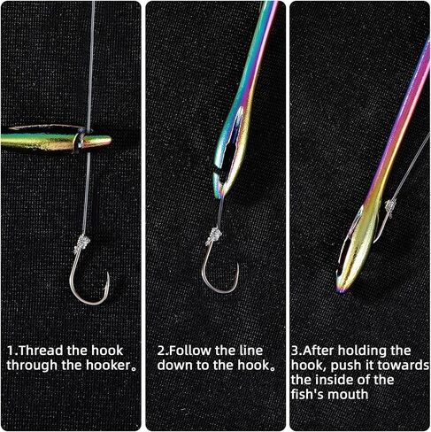 أداة إزالة خطاف السمك، ملحقات الصيد للرجال، جهاز تنازلي سريع الإزالة بخطاف الصيد، أداة إزالة الخطاف لصيد الأسماك، مع حبل قابل للسحب، عبوة من قطعتين in Kuwait