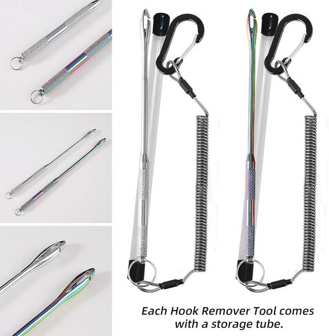 أداة إزالة خطاف السمك، ملحقات الصيد للرجال، جهاز تنازلي سريع الإزالة بخطاف الصيد، أداة إزالة الخطاف لصيد الأسماك، مع حبل قابل للسحب، عبوة من قطعتين in Kuwait