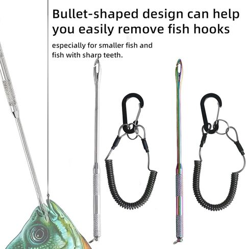 أداة إزالة خطاف السمك، ملحقات الصيد للرجال، جهاز تنازلي سريع الإزالة بخطاف الصيد، أداة إزالة الخطاف لصيد الأسماك، مع حبل قابل للسحب، عبوة من قطعتين in Kuwait