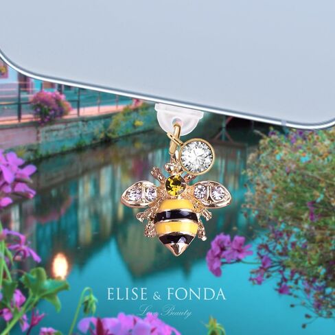 ELISE & FONDA TP835 Type-C Charging Port Anti Dust Plug Little 3D Honey Bee Cell Phone Charm for iPhone 15/16/Samsung/OnePlus/Xiaomi/oppo Android Phones (Yellow) in Saudi Arabia