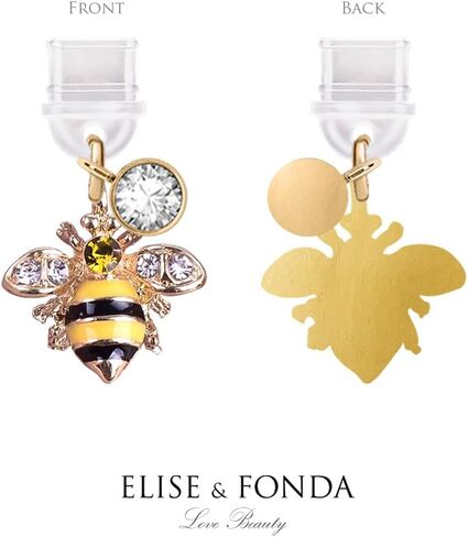 ELISE & FONDA TP835 Type-C Charging Port Anti Dust Plug Little 3D Honey Bee Cell Phone Charm for iPhone 15/16/Samsung/OnePlus/Xiaomi/oppo Android Phones (Yellow) in Saudi Arabia