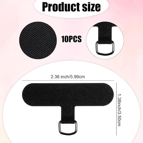10 PCS Phone Tether Tab, Thinner Durable Cell Phones Lanyard Patch Black Adhesive-Free Phone Lanyard Strap Replacement Part for All Full Coverage Phones Cases in Saudi Arabia