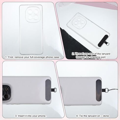 10 PCS Phone Tether Tab, Thinner Durable Cell Phones Lanyard Patch Black Adhesive-Free Phone Lanyard Strap Replacement Part for All Full Coverage Phones Cases in Saudi Arabia