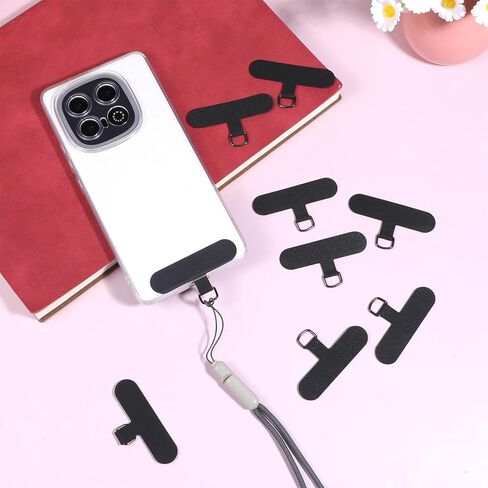 10 PCS Phone Tether Tab, Thinner Durable Cell Phones Lanyard Patch Black Adhesive-Free Phone Lanyard Strap Replacement Part for All Full Coverage Phones Cases in Saudi Arabia