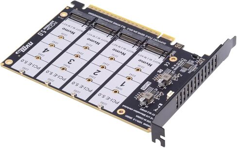 CY Card 4X NVME M.2 NGFF SSD to Detachable Bifurcation PCIE Express 5.0 Gen5 Gen4 X16 Raid Card VROC Raid0 Hyper Adapter in Saudi Arabia