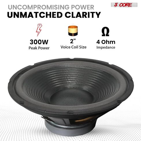 مكبر صوت للسيارة 5 كور 12 بوصة بقدرة 300 وات 4 أوم، مكبر صوت قوي وعميق وواضح - WF 12140 4OHM in Kuwait