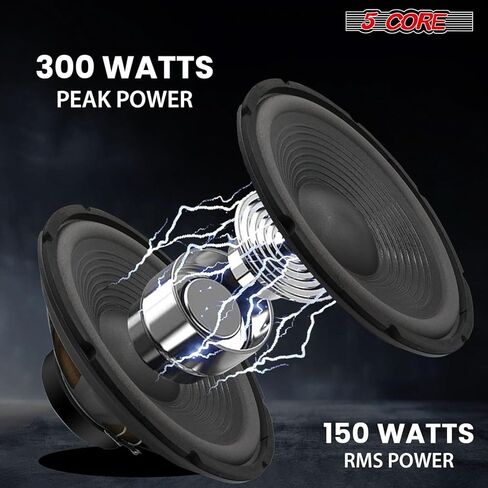 مكبر صوت للسيارة 5 كور 12 بوصة بقدرة 300 وات 4 أوم، مكبر صوت قوي وعميق وواضح - WF 12140 4OHM in Kuwait