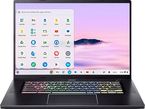 acer Chromebook Plus 516 GE CBG516-2H-59S4 - كمبيوتر محمول للألعاب مقاس 16 بوصة WQXGA 120 هرتز، Intel Core 5 120U، 8 جيجابايت LPDDR5، 256 جيجابايت SSD، Wi-Fi 6E، لوحة مفاتيح RGB، ChromeOS NX.KRVAA.001 (متجدد) in Kuwait