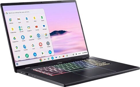 acer Chromebook Plus 516 GE CBG516-2H-59S4 - كمبيوتر محمول للألعاب مقاس 16 بوصة WQXGA 120 هرتز، Intel Core 5 120U، 8 جيجابايت LPDDR5، 256 جيجابايت SSD، Wi-Fi 6E، لوحة مفاتيح RGB، ChromeOS NX.KRVAA.001 (متجدد) in Kuwait