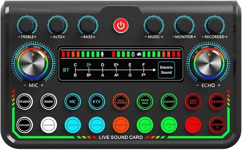 USB Podcast Music Studio Live Broadcast Sound Card ديناميكي Mic Hifi Sound للبث وبطاقة صوت الألعاب in Kuwait