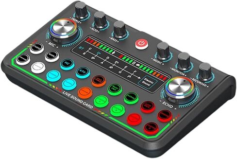USB Podcast Music Studio Live Broadcast Sound Card ديناميكي Mic Hifi Sound للبث وبطاقة صوت الألعاب in Kuwait