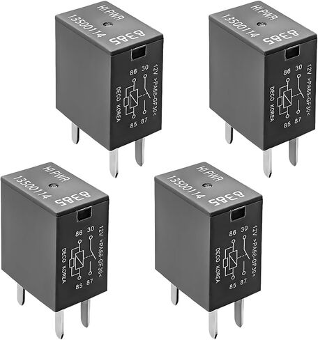 قطعتان من مرحل تكييف هواء السيارة، 13500114/8385 12VDC 40A 4-Pin مرحلات توصيل سريعة، مرحل صندوق مصهر متعدد الأغراض عالي الأداء لضوء تشغيل مروحة التيار المتردد للسيارة والمزيد in Kuwait