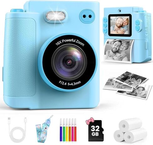 Mason & Friends Kids Instant Print Camera – 1080P HD Digital Camera for Boys & Girls Ages 3–10 | Photo, Video, Music & Games | Includes 32GB SD Card – Perfect Birthday (Pink) in Saudi Arabia
