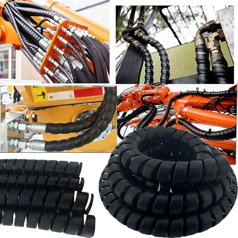 Spiral Wrap Cable Protector Pre-Cut Lengths - Safe Hose Protector to Avoid Wear and Extend Life for Hydraulic Pneumatic Hoses (1.25" OD x 10') in Saudi Arabia