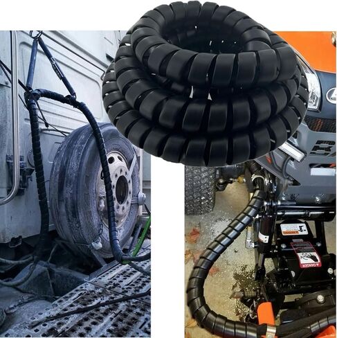 Spiral Wrap Cable Protector Pre-Cut Lengths - Safe Hose Protector to Avoid Wear and Extend Life for Hydraulic Pneumatic Hoses (1.25" OD x 10') in Saudi Arabia