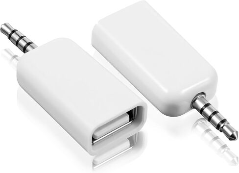 2 حزمة محول صوت AUX إلى 3.5 مم غير عالمي AUX إلى USB محول كابل صوت USB A أنثى 3.5 مم ذكر محول صوتيات جاك قابس لمحرك أقراص فلاش USB ومشغل أقراص مضغوطة للسيارة يعمل فقط لمنفذ مساعد السيارة in Saudi Arabia