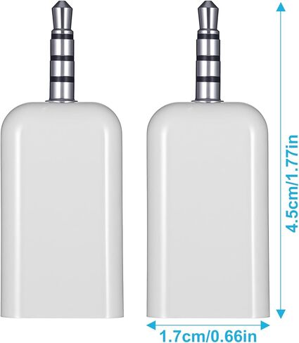 2 حزمة محول صوت AUX إلى 3.5 مم غير عالمي AUX إلى USB محول كابل صوت USB A أنثى 3.5 مم ذكر محول صوتيات جاك قابس لمحرك أقراص فلاش USB ومشغل أقراص مضغوطة للسيارة يعمل فقط لمنفذ مساعد السيارة in Saudi Arabia