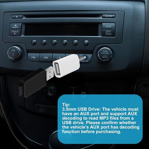 2 حزمة محول صوت AUX إلى 3.5 مم غير عالمي AUX إلى USB محول كابل صوت USB A أنثى 3.5 مم ذكر محول صوتيات جاك قابس لمحرك أقراص فلاش USB ومشغل أقراص مضغوطة للسيارة يعمل فقط لمنفذ مساعد السيارة in Saudi Arabia