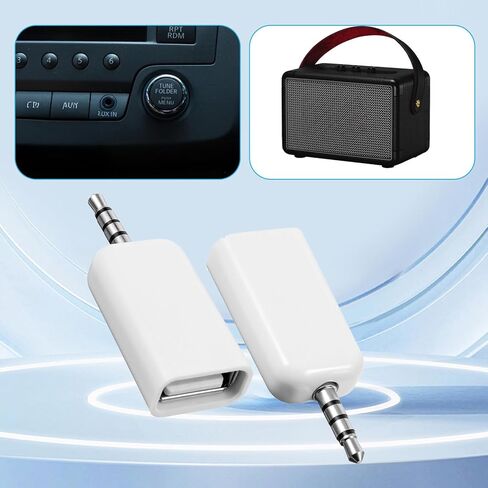 2 حزمة محول صوت AUX إلى 3.5 مم غير عالمي AUX إلى USB محول كابل صوت USB A أنثى 3.5 مم ذكر محول صوتيات جاك قابس لمحرك أقراص فلاش USB ومشغل أقراص مضغوطة للسيارة يعمل فقط لمنفذ مساعد السيارة in Saudi Arabia