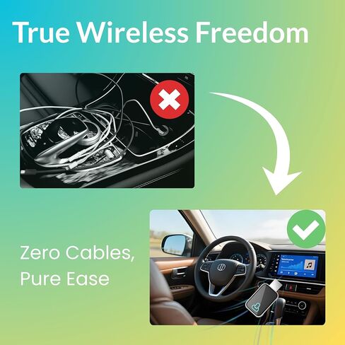 محول CarPlay اللاسلكي لأجهزة Apple 2026، اتصال سلس ثلاثي الموجات، التوصيل والتشغيل، اتصال سريع لتشغيل السيارة المدمج، زمن الوصول المنخفض، تصميم تبريد ممتاز in Kuwait
