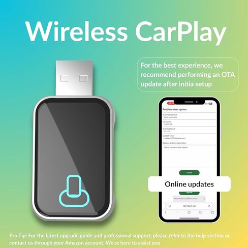 محول CarPlay اللاسلكي لأجهزة Apple 2026، اتصال سلس ثلاثي الموجات، التوصيل والتشغيل، اتصال سريع لتشغيل السيارة المدمج، زمن الوصول المنخفض، تصميم تبريد ممتاز in Kuwait