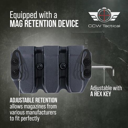 Kydex Duty Style Triple Mag Carrier | Veteran Made in The USA | Premium Mag Holster Pouch with Combat Belt Clip for Double Stack Mags in Saudi Arabia