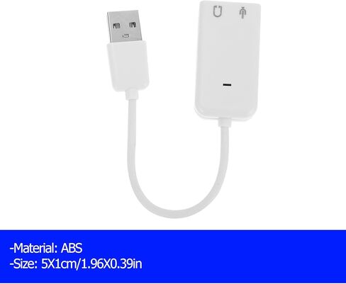 2 قطعة USB خارجي 7.1 قناة محول بطاقة الصوت لأجهزة الكمبيوتر المحمول وسطح المكتب بطاقة الصوت الصوتية المستقلة مع كابل متوافق مع Windows in Kuwait