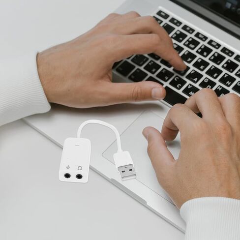 2 قطعة USB خارجي 7.1 قناة محول بطاقة الصوت لأجهزة الكمبيوتر المحمول وسطح المكتب بطاقة الصوت الصوتية المستقلة مع كابل متوافق مع Windows in Kuwait