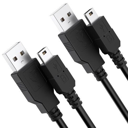 Vanjua 2 Pack PS3 Controller Charger Cord, Magnetic Ring Mini USB Data Charging Cable for Sony PS3/ PS3 Slim/PS Move Controllers GoPro,HD,Dash Cam,MP3 Player Digital Cameras, TI-84 Plus (3.3ft) in Saudi Arabia