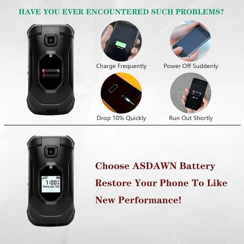 ASDAWN 1770mAh SCP-73LBPS تبديل البطارية لكيوسيرا DuraXV Extreme E4810 الوجه الهاتف الخليوي فيريزون SCP-73LBPS in Kuwait