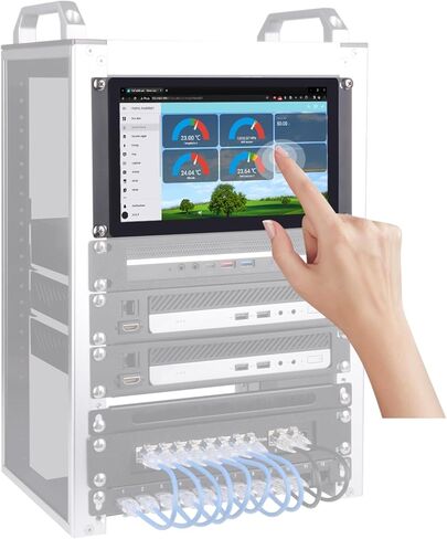 GeeekPi 9 inch 1280x720 LCD Touch Screen 3U Rack Mount Monitor for DeskPi RackMate T0/T1/T2/T0 Plus/T1 Plus/TL1 Server Cabinet in Saudi Arabia