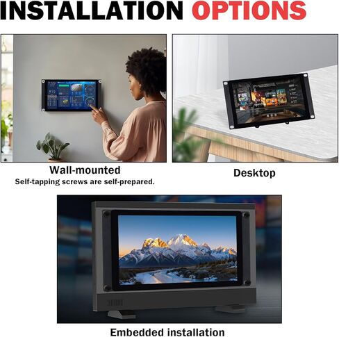 GeeekPi 9 inch 1280x720 LCD Touch Screen 3U Rack Mount Monitor for DeskPi RackMate T0/T1/T2/T0 Plus/T1 Plus/TL1 Server Cabinet in Saudi Arabia