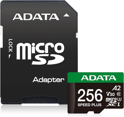 ADATA 256GB Speed Plus MicroSDXC UHS-I U3 Class 10 Memory Card with Adapter Color Black with Green in Saudi Arabia