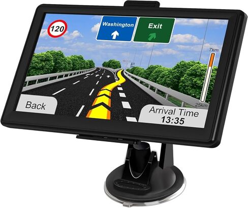 GPS Navigator للسيارة مع أحدث الخرائط المجانية لعام 2026، نظام ملاحة GPS للسيارة مقاس 7 بوصة لسائقي الشاحنات التجاريين مع بحث POI/Zip، توجيه صوتي، تنبيهات الضوء الأحمر Speedcam، 7 مركبات in Kuwait