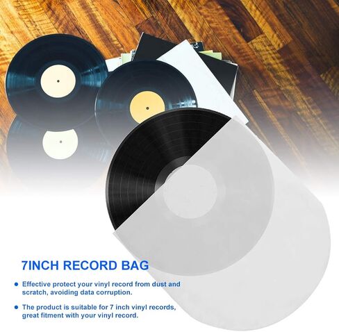 Estink 100PCS 7in Record Sleeve Covers Anti Static Record Sleeves Protectors Cover for Records with Durable PE Material in Saudi Arabia